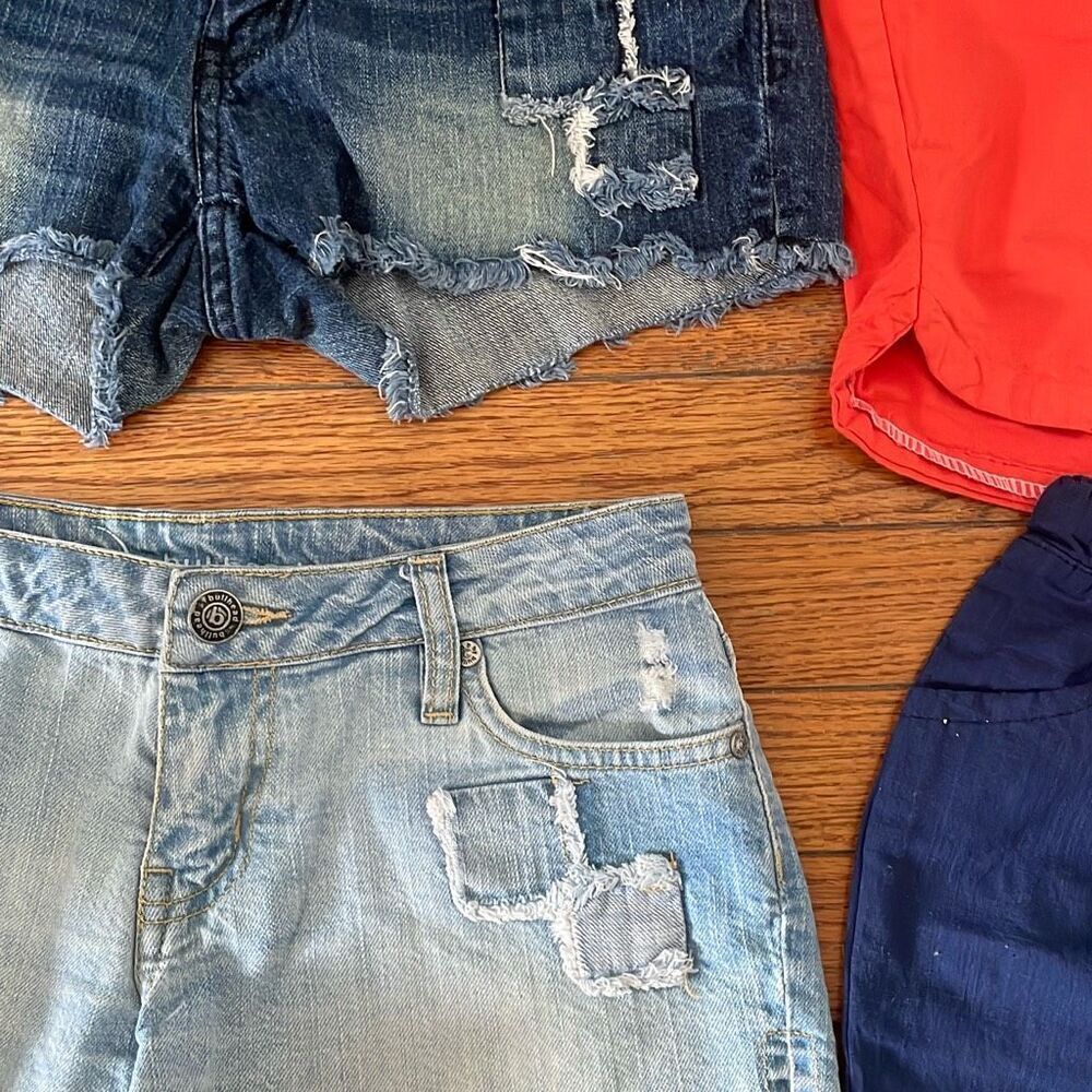 Bullhead bundle denim jeans linen 4 shorts summer pants juniors teens size 3 - Picture 4 of 15